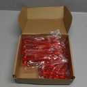 Vercraft 100 Pcs Christmas Tree Ornaments Clear Acrylic Hanging Teardrop Ornaments 5 Styles Christmas Crystal Chandelier Pendant Crystals for Centerpieces Chandelier Wedding Decor (Red)