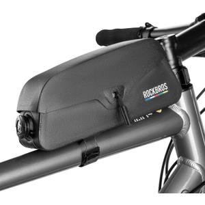 ROCKBROS bike frame bag with Magnetic Flap bike top tube bag Waterproof Cycling Pouch Tools Storage Bag for mountain Road bike (Large) ROCKBROS bike frame bag with Magnetic Flap bike top tube bag Waterproof Cycling Pouch Tools Storage Bag for mountain Road bike (Large)