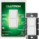 Lutron Maestro LED+ Dual Dimmer and Switch | 75-Watt LED Bulbs/2.5A Fans, Single-Pole | MACL-L3S25-WH | White
