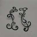Embroidered Decorative Patch Iron on Applique - Decorative Swirl Pair (Black)