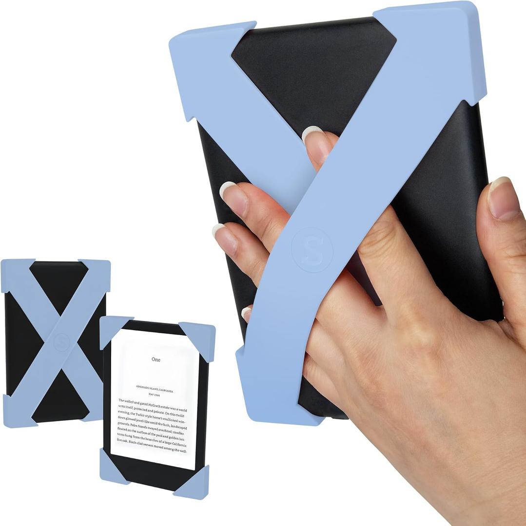 Strapsicle Silicone Hand Straps | Accessory for 6" Kindles & Paperwhite (2012-2019) and 6" Kobo e-Readers | 2-Pack | Bondi Blue