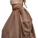 Thaluta Women's Maxi Boho Skirt with Pockets Bohemian Organic Cotton Hippie Gypsy, One Size