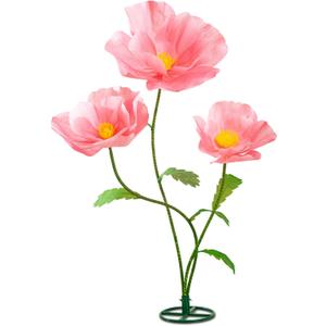 5.6 Ft Large Paper Artificial Flowers  Giant Flowers for Decoration Indoor/Outdoor Handcrafted Poppy Flowers for Garden, Wedding, Hotel, Office, Shop Window, Photography Props,Light Pink