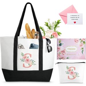 TRSODD Mothers Day Gifts for Mom Large Tote Bag and Makeup Bag Birthday Gifts for Women Wife Grandma Daughter Sister Friends Bridesmaid S
