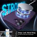 Magnetic for iPhone 16 Case,Upgraded [Full Camera Protection][Compatible with Magsafe][Mil-Grade Protection] Shockproof Slim Anti-Yellow Translucent Matte Phone Case for iPhone 16,Deep Purple