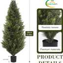 Outdoor Artificial Cedar Topiary Trees, 6FT Set of 2 UV-Resistant Potted Plants with Planter, Realistic Fake Trees for Porch, Garden, Balcony, Patio & Office Decor