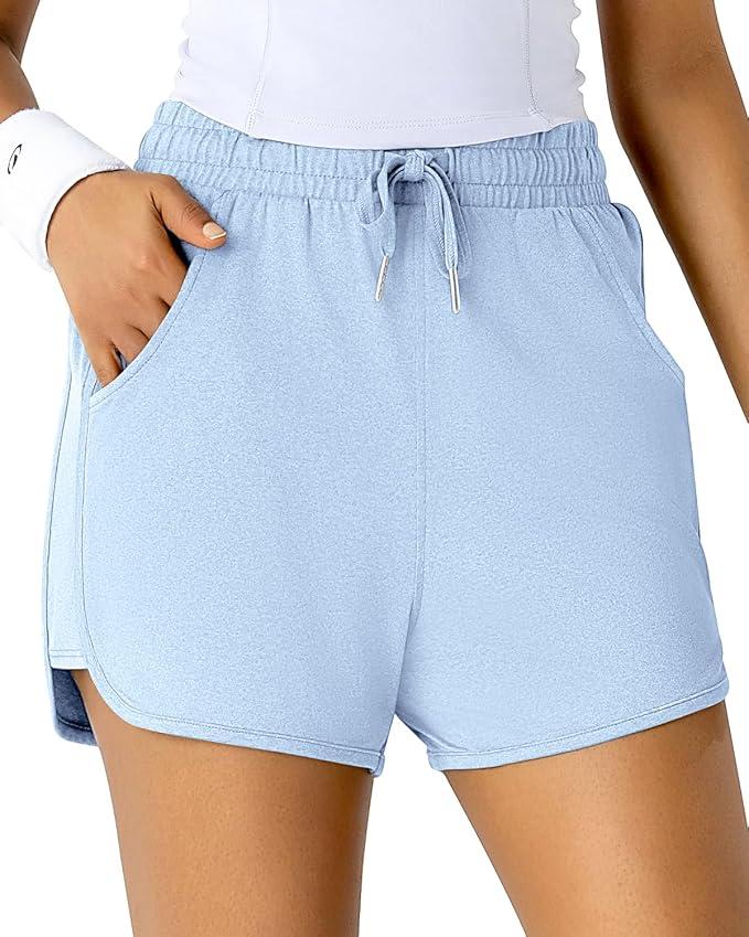 Sweat Shorts for Women - Athletic Workout Runing Dolphin Shorts with Pockets for Gym Lounge Summer XS