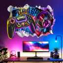 decalmile Large 3D Game Wall Decals Gamer Controller Video Gaming Joystick Wall Stickers Teenagers Boy Bedroom Playroom Wall Decor