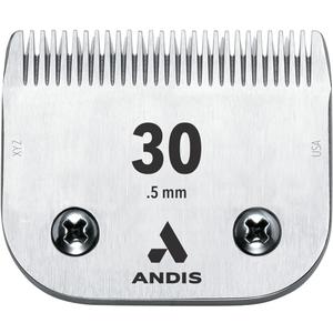 Andis 64075 Ultra Edge Dog Clipper Blade - Constructed of Carbonized Steel, Exclusive Hardening Process with Long-Lasting Sharp Edges, 1/50-Inch Cut Length - for Larger Animals, Size-30, Chrome