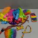 Tigeen 6 Pcs Clown Rainbow Costume Set Include Tutu Skirt Socks Wig Nose Bow Shoulder Strap for Carnival Party