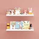 Floating Shelves for Wall Décor 24 Inch Long Set of 2 Nursery Book Shelves Bathroom Shelves Over Toilet Shelf for Books, Plants, Toys, Photo Frames, Picture Ledge