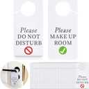 100 Pcs Door Hanger Sign Bulk 3''x 6'' Please Make up Room Please Do Not Disturb Door Knob Hanger Thick PVC Material Frosted Design for Hotel Office Clinic Dorm Session