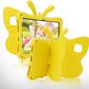 Kindle Fire HD 10 Kids Pro Tablet Case Fire HD10 2021 2023 10.1 11th 13th Generation Butterfly Case with Kickstand EVA Full Boby Rugged Shockproof Kids HD 10 Plus Tablet Cover for Girl Gift (Yellow)
