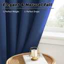 2 x KGORGE Blue Curtains 45 inch Length 2 Panel Sets for Small Window, Room Darkening Thermal Insulated Noise Reducing Energy Efficiency Back Tab Curtains for Living Room Kitchen, W34 x L45