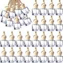 BBTO 50 Pcs Hanging Car Air Freshener Car Diffuser Bottles Empty Glass Perfume Bottle Freshener Diffuser Bottle Pendant for Essential Oil Fragrance Aromatherapy Bottle Ornament(Cube)