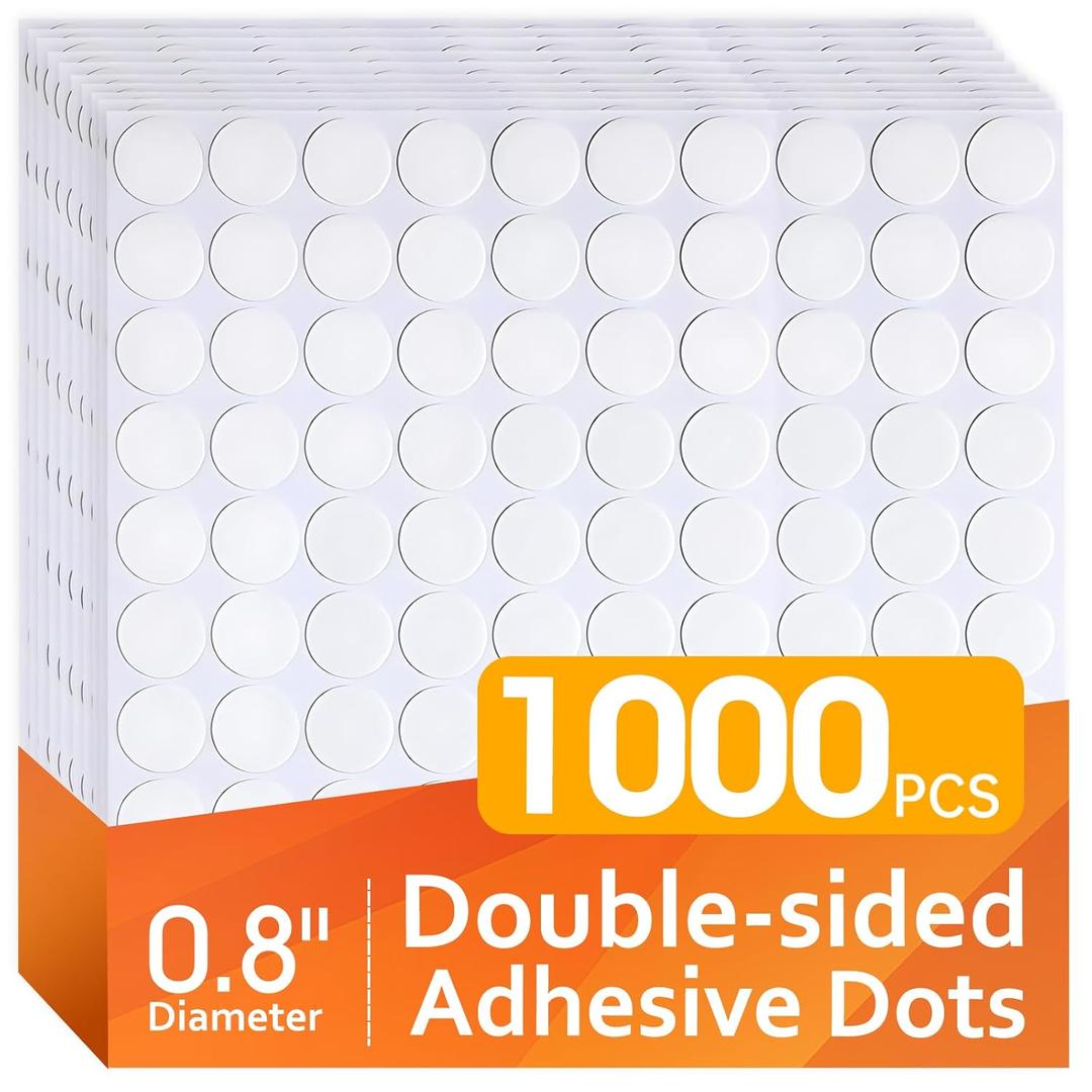AROIC 1000 Pcs Sticky Dots, 0.8" Poster Putty Adhesive Stickers for Wall Hanging Crafts Balloons Festival Party Decorations, Sticky Tack Round No Trace Double Sided Tape Dots Waterproof Small Stickers