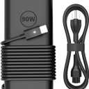 90W USB C Laptop Charger Fit for Dell XPS 13 9365 9360 9370 XPS 15 9500 Latitude 5420 5520 5540 7389 7390 5289 5300 2in1 DA90PM170 LA90PM170 Fast Charger Type C AC Adapter Power Cord