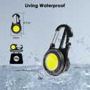 Mini Keychain Flashlight with Magnetic Base - Rechargeable Cob Work Light, Waterproof Portable Emergency Light for Camping/Hiking/Car Repair, USB Charging Key Ring Light