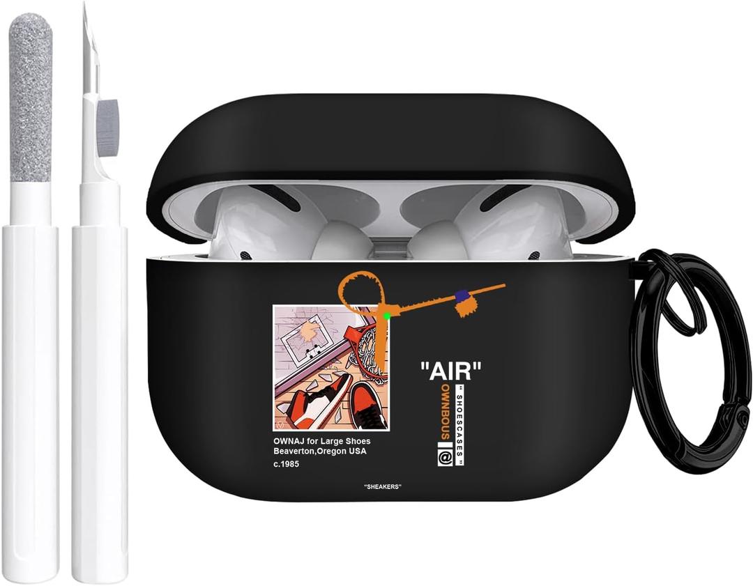 for Airpods Pro 2 Case, Cute Cool Sports Red Shoe Pattern TPU Soft Case with Cleaner Kit & Keychain