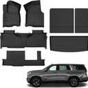 Jenofa-Car Floor Mats for Chevy Tahoe/GMC Yukon (Not XL) 2021-2025 8-Seater Bench All Weather Automotive Floor Liner Custom Accessories Black (Floor Mats & Rear Seat Back Mats & Cargo Liner)