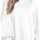 BWQ Womens Oversized Sweatshirt Crewneck Long Sleeve Shirts Pullover Sweatshirts S-2XL (White, S)