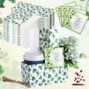 Silkfly 12 Set St. Patrick's Day 2 Cup Drink Carrier with Handle Shamrock Irish Blessing Cards Disposable Kraft Paperboard Handled 12-30 oz Coffee Cup Holder for Party Supplies Cold Hot Drinks