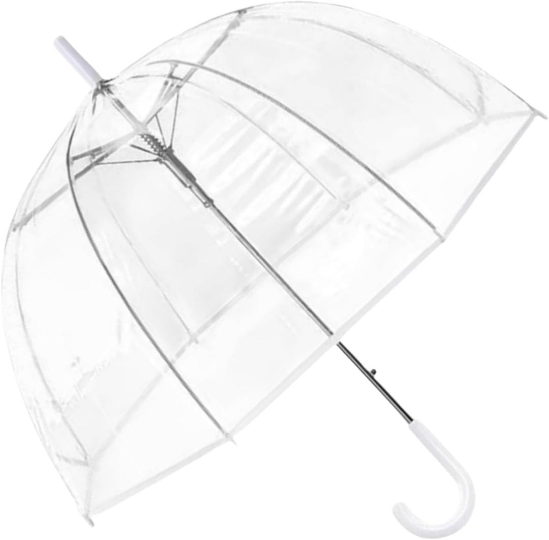 Clear Bubble Wedding Travel Umbrella Large Canopy Transparent Dome Coverage Clear Umbrellas for Rain Adult Stick Umbrella-Automatic Open,Grip Handle Perfect for Weddings