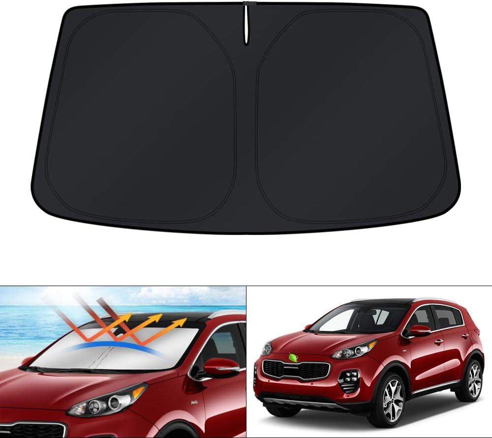 KUST Windshield Sun Shade for Kia Sportage 2018-2022 Custom Fit Sunshade Accessories Sun Protector Foldable Block UV Rays Keep Car Cooler