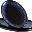 Ceramic Large Serving Platters- Set of 3 Oval Platters for Entertaining. Modern Kitchen Dishes for Dinner, Fruit, Salad, Turkey.Oven, Dishwasher Safe, 15.75"/13.75"/12",Speckled Bluish Purple