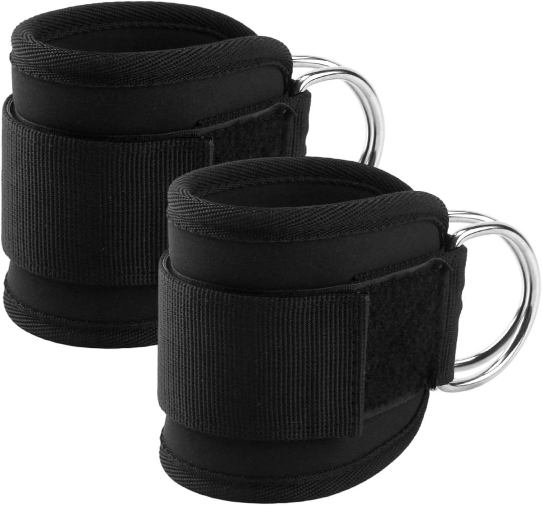 2-Pack Ankle Straps for Cable Machines Comfortable Adjustable Gym Ankle Cuffs for Kickbacks and Glute Workouts, Ankle Bands for Exercise, Booty and Hip Abductor Exercises for Women and Men