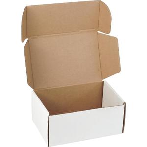 10 Pack 9"x6"x4" inch Small Shipping Boxes White Corrugated Cardboard Box for Small Business, Mailer, Shipping, and Packing