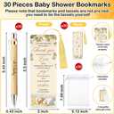 Xendelow Winnie Baby Shower Favors Set, Includes 30 Baby Shower Ballpoint Pens 30 Winnie Thank You Bookmarks 30 Organza Bags for The Pooh Gender Reveal Gifts Guest Prizes, Winnie Gifts for Guests