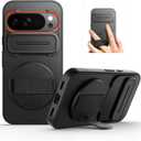 SURITCH for Google Pixel 10 Pro XL Case with 360 Rotatable Hand Strap Phone Grip Holder & Invisible Kickstand & Slide Camera Cover, Protective Cover for Pixel 10 Pro XL -Black