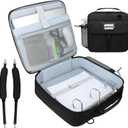 3 Inch D-Ring Zipper Binder Backpack for 700+ Sheets Capacity& 13 Inch Laptop Compartment, Detachable 3-Ring Zip Up Binder Bag with Backpack Straps& Water Bottle Pocket for School (Black)