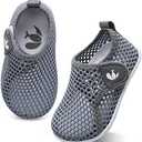 Toddler Water Shoes Toddler Swim Shoes Quick Dry Slip On Sneakers for Beach Pool Mesh Grey 12-18 Months Infant