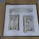 Lyellfe Set of 2 Tea Cup and Saucers, 6 Oz Floral Tea Cups with Spoon Gold Trim, Porcelain Bone China British Coffee Cappuccino Espresso Latte Mugs for Party Birthday Wedding Gifts (White)