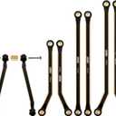 INJORA Brass High Clearance Front 4 Links Set 43g Links Set for SCX24 Gladiator Dodge Power Wagon Axial 1/24 RC Crawler Car(Black Brass)