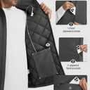 ASPO Men's Windproof Warm Golf Vest Outerwear with 6 Pockets Waterproof Winter Softshell Sleeveless Puffer Jacket for Hiking (X-Large, Dark Grey)