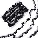 10 Yards 7/8 Inch Black White Pleated Ruffle Trim Ruffled Fuzzy Fluffy Edge Gathered Organza Chiffon Yarn Fabric Ribbon Elastic Lace Trimming for Sewing Making Crafts Clothes Dresses Costume