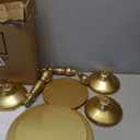 QENUIITEA Set of 3 Gold Cake Stands, Metal Round Cake Holder Dessert Pie Pizza Display Stand 8" 10" 12" Serving Tray Decoration for Wedding Celebration Party Birthday Baby Shower