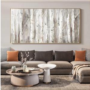Large White Birch Trees Picture Wall Art Landscape Forest Wall Painting for Living Room Bedroom Office Home Decor 28x56 inches (28L" x 56W")