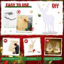 DIY 3-5 ft Christmas Tree Deer Family Silhouette Sticker Set Decoration for Wooden PP Board Cutting Tracing for Holiday Outdoor Indoor Lawn Patio Pathway Garden(4 ft,Reindeer)