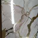 Haimin Wall Panels Peel and Stick 10 Pieces 23.6x11.8in (19.4 Sq. Ft. Coverage) Lightweight Backsplash Marble Look Tile (not Real Marble) Ideal for Kitchen Bathrooms Living Rooms Bedrooms (White Gold-03)