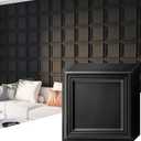 Art3d 33-Pack 3D Wall Panel for Interior Wall Dcor, Diamond Textured PVC Accent Wall Paneling for Living Room Bedroom Office TV Wall Background, 11.8"x11.8" Cover 32.Sq.Ft., Black