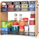 ITHSKUILL Tea Bag Organizer, Large Capacity Tea Organizer for Tea Bags, Bamboo Multi-functional Storage Coffee Bar Accessories for Home Office Kitchen Counter Cabinet Pantry Organizer