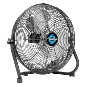 Tornado 12 Inch High Velocity Metal Floor Fan, 3-Speed Powerful Cooling for Industrial, Commercial, and Home Spaces, 120Tilt, 6.0 FT Cord - UL safety Listed, Black