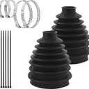 Car Inner Tie Rod Boot Kit, Soft Car Rack and Pinion Boots Keeps Steering Parts (Black, Conical shape)