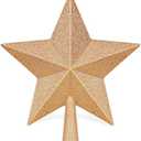 Tree Toppers Christmas Decorations, 10" Champagne Christmas Tree Star Topper, Hard Star Tree Topper Christmas Decorations Glitter Xmas Ornament for Holiday Home Xmas Party Decor Gathering Ornament