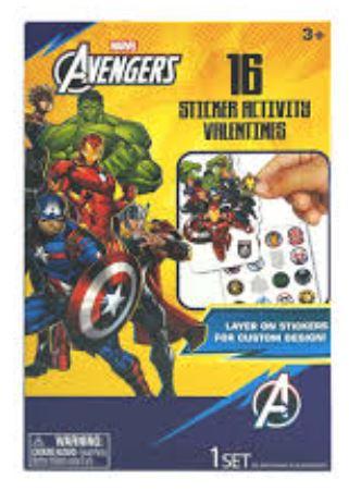 MARVEL Avengers Sticker Activity Valentines
 2 Pack