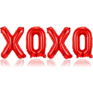 XOXO Valentine Balloons - Mylar Balloons, Photo Props, Galentines Day & Valentines Party Decorations
